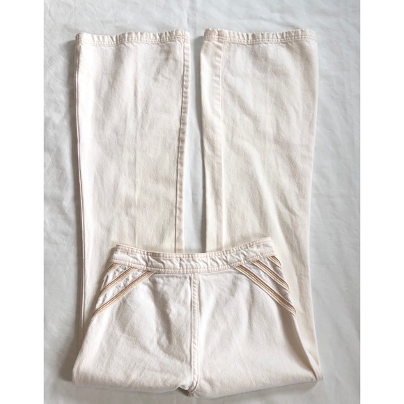 We the Free People Over the Rainbow Off White Jeans size 31 Festival - Picture 7 of 7